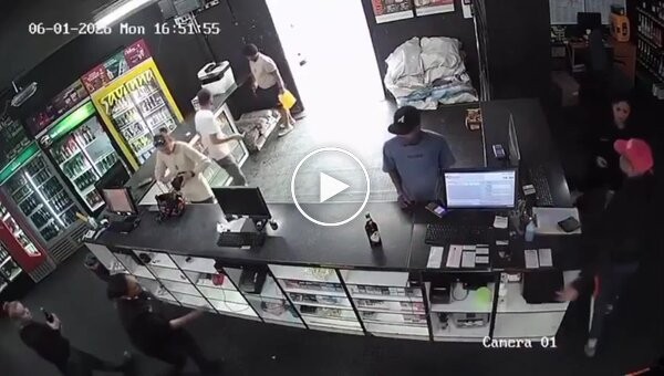 A man started a fire in a liquor store and ended up in the fire himself