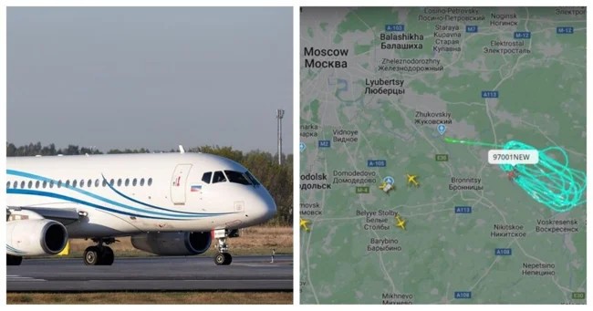 A Sukhoi Superjet 100 plane crashed in Russia (3 photos + 4 videos)