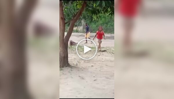 Girl brutally beaten with a stick, Brazil