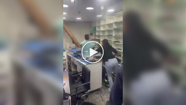 A Chinese couple was beaten after calling customers "monkeys"