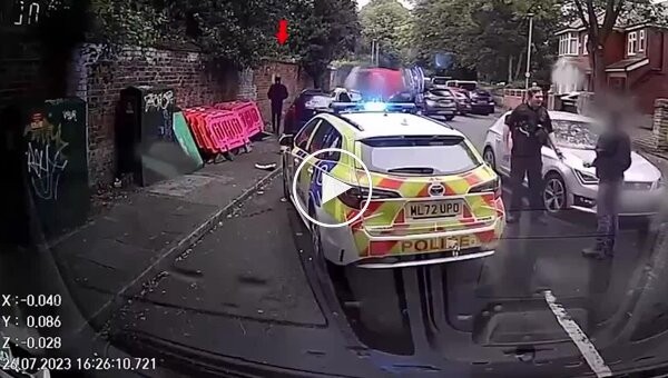 Нападение на британских полицейских попало на видео