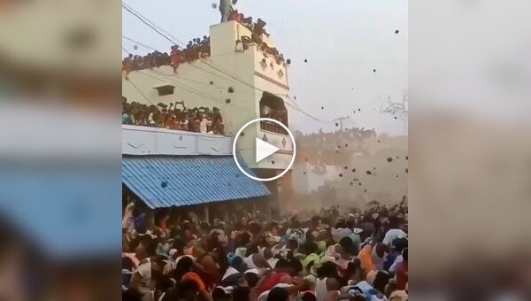 A joyful Indian festival where everyone throws cow dung at each other