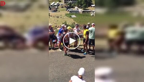 Two elderly fans started a fight during the Tour de France