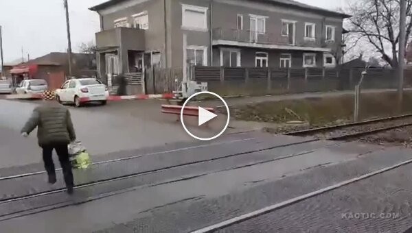 In Romania, a woman wanted to cross the tracks in front of a high-speed train