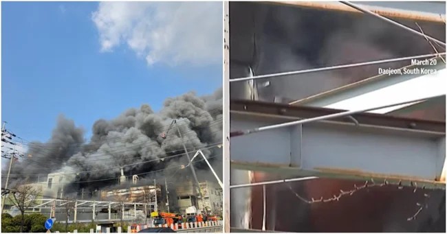 Огненная ловушка в Тэджоне унесла жизни 14 рабочих на заводе автомобильных деталей (2 фото + 2 видео)