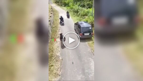 Двое на мотоцикле пытались ограбить прохожего, но неудачно