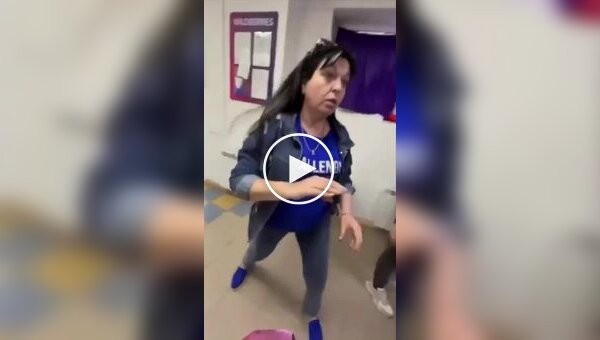 Women get into a fight over a place in line