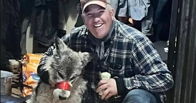 An American brought a wounded wolf to a bar (8 photos + 2 videos)