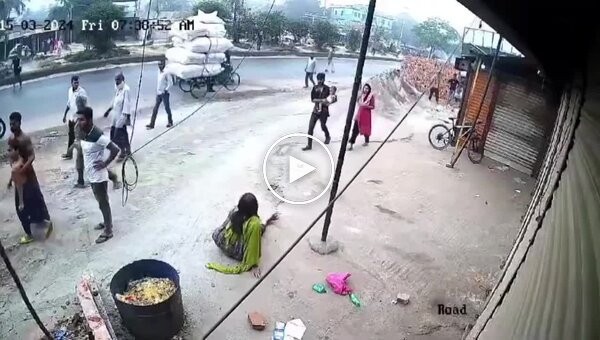 Woman miraculously escapes being hit by a car