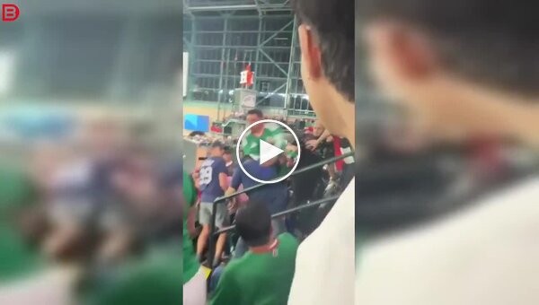 Драка на трибунах: фанат толкнул болельщиков Мексики — и через секунды началась массовая потасовка