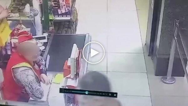 A man punched a store cashier in the face