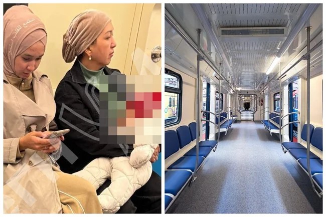A Muslim woman breastfed her child on the subway and faced criticism (6 photos)