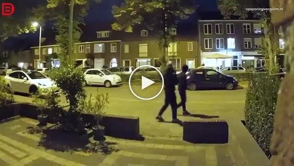 A fast food restaurant owner scared off robbers with hot fat.