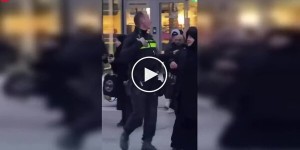 A police officer hit a woman who was filming her friend's arrest