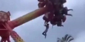 В Индонезии ребёнок сорвался с аттракциона (6 фото + 1 видео)