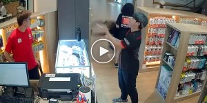 Shoppers in a store in Malaysia witnessed a showdown