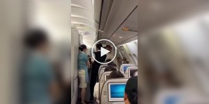 At one of the passengers on board the plane, something went wrong, and he decided to open the door in the cabin